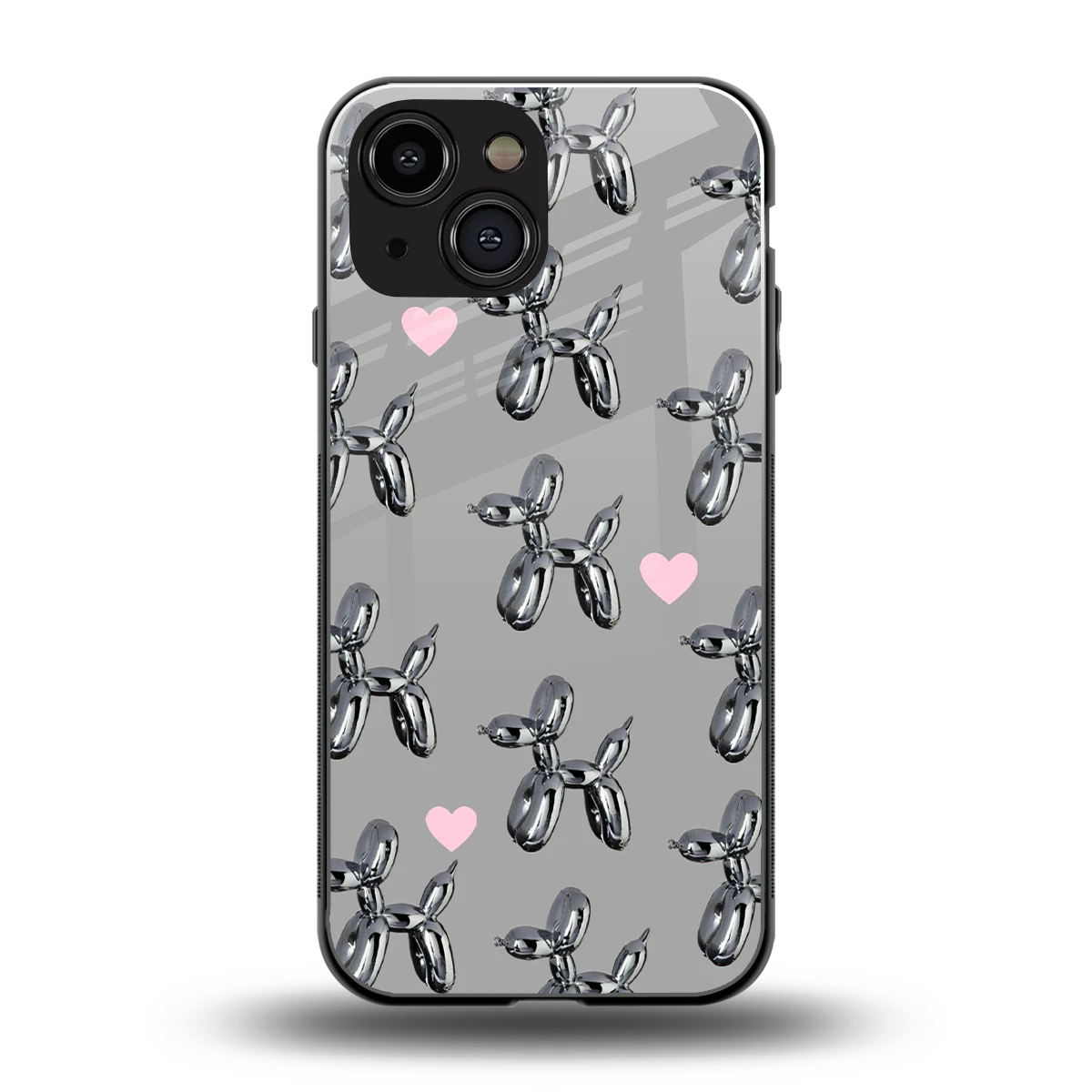 Metallic Pup back phone cover | glass case for iphone 12 mini
