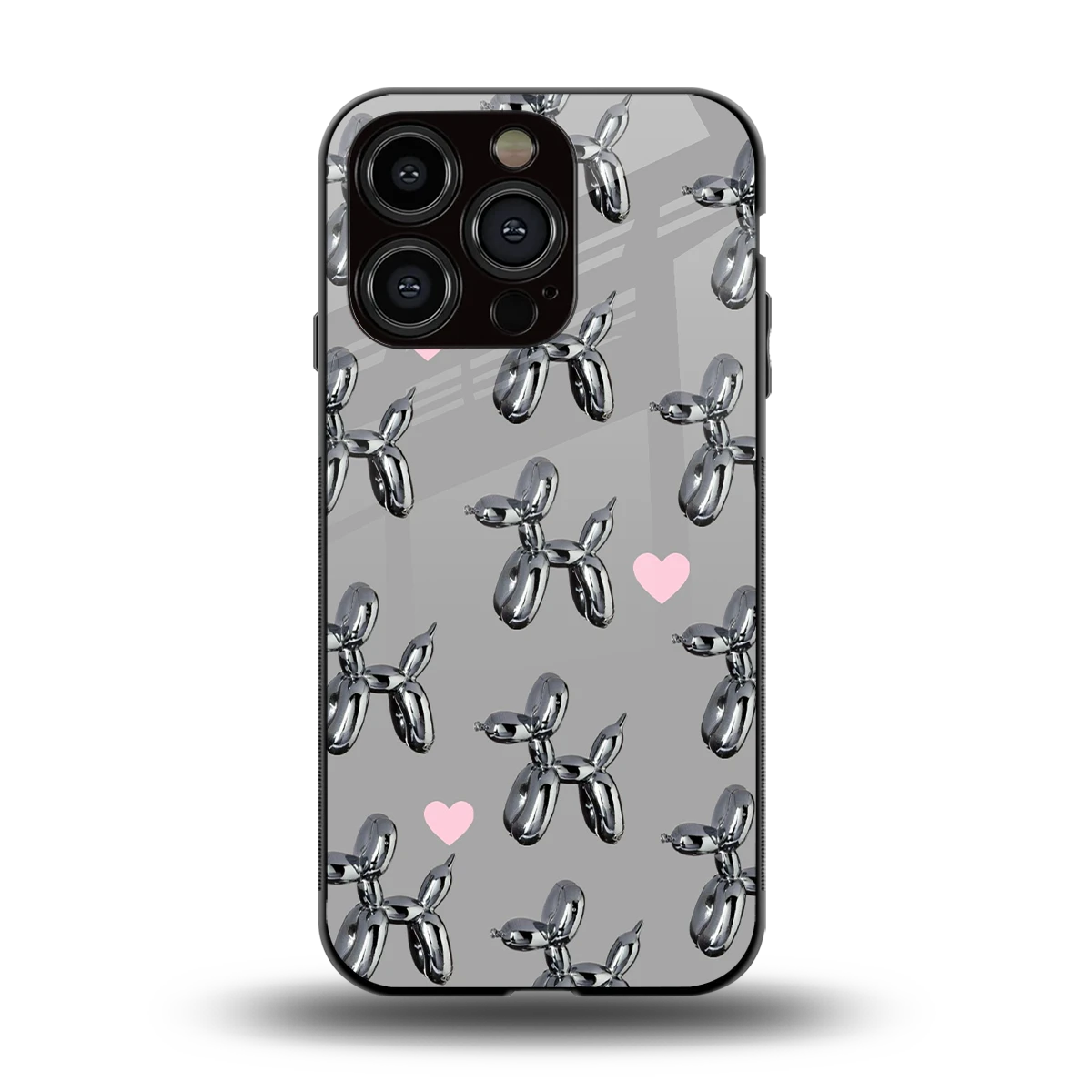 Metallic Pup back phone cover | glass case for iphone 13 pro