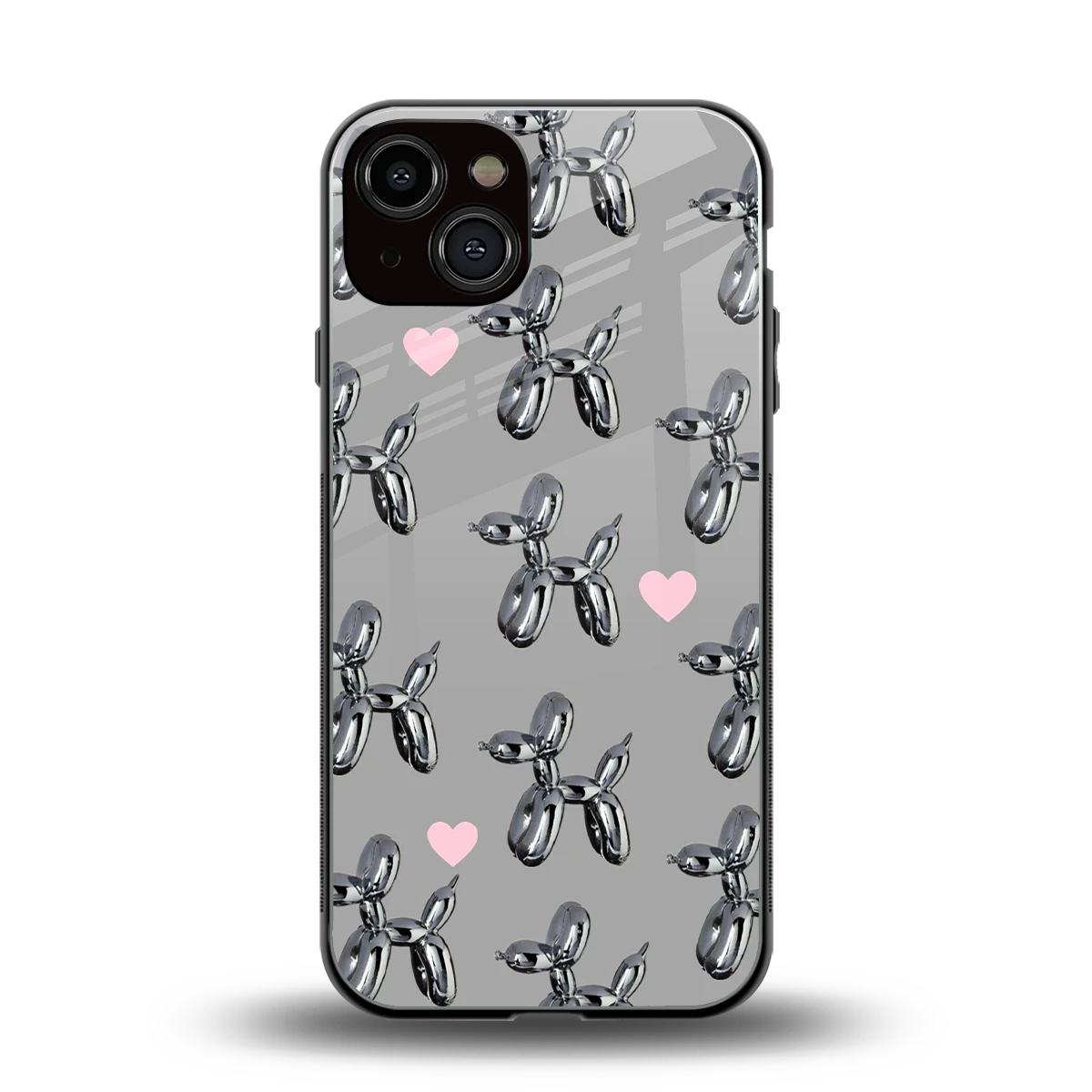 Metallic Pup back phone cover | glass case for iphone 13