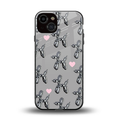 Metallic Pup back phone cover | glass case for iphone 13