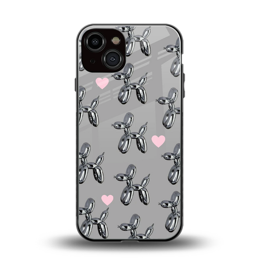 Metallic Pup back phone cover | glass case for iphone 13
