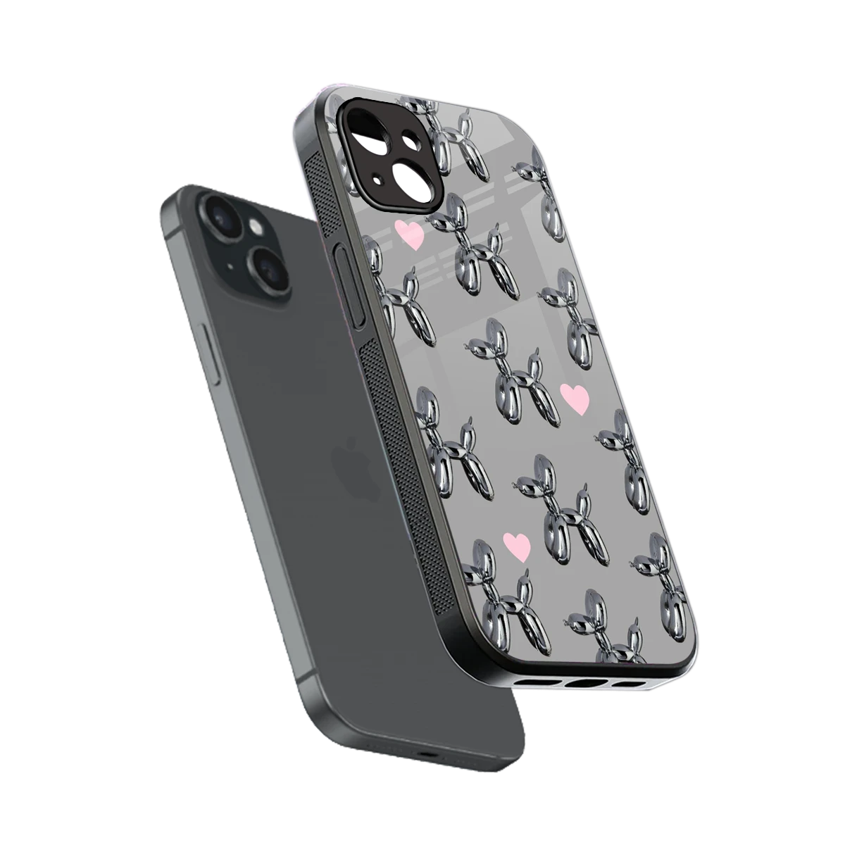 Metallic Pup sleek iphone 14 plus cover with tempered glass back and TPU edges