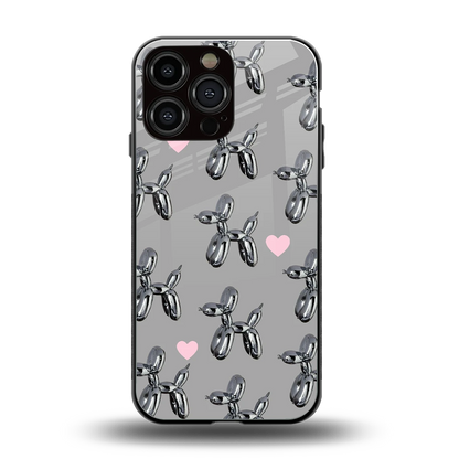 Metallic Pup back phone cover | glass case for iphone 15 pro max