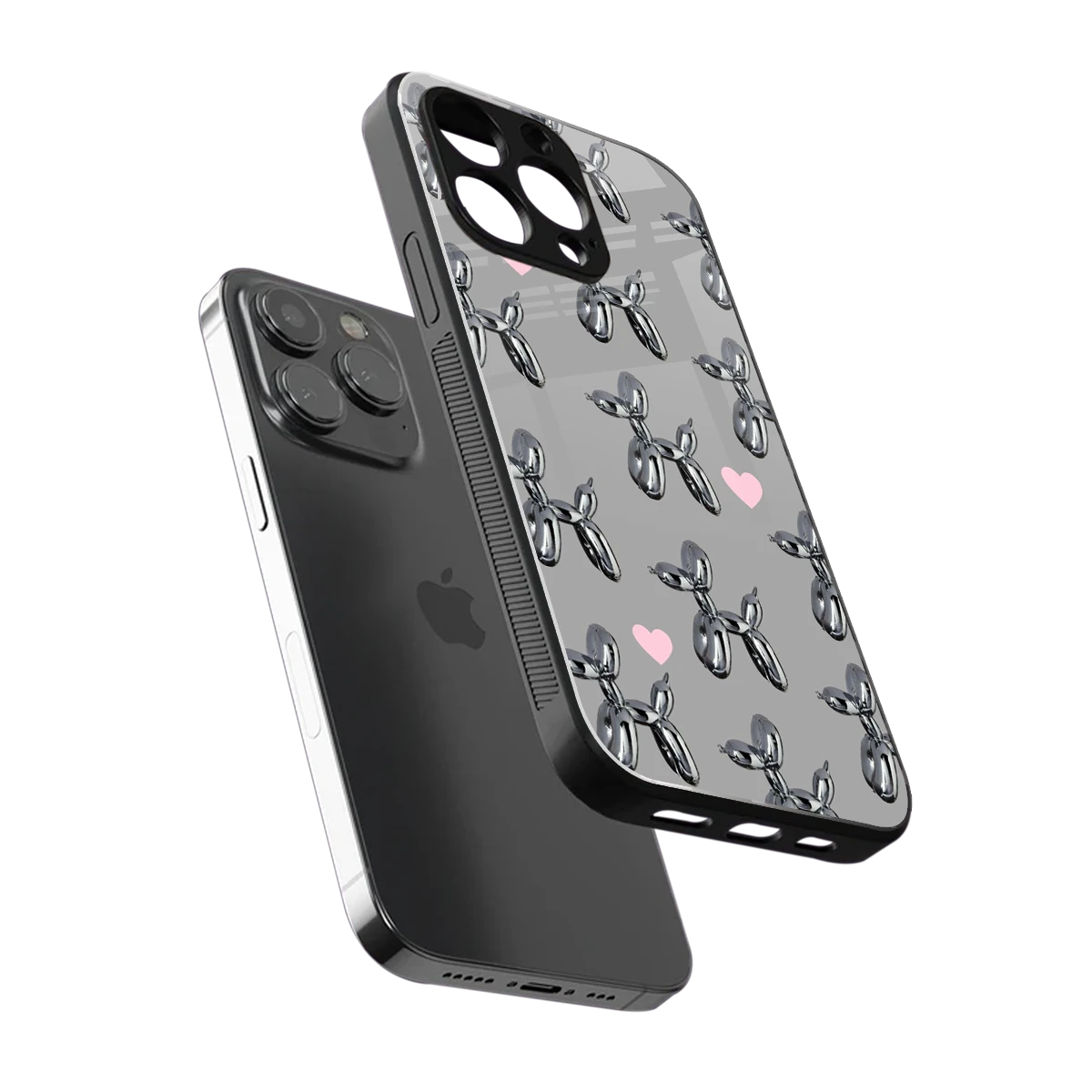 Metallic Pup sleek iphone 15 pro max cover with tempered glass back and TPU edges