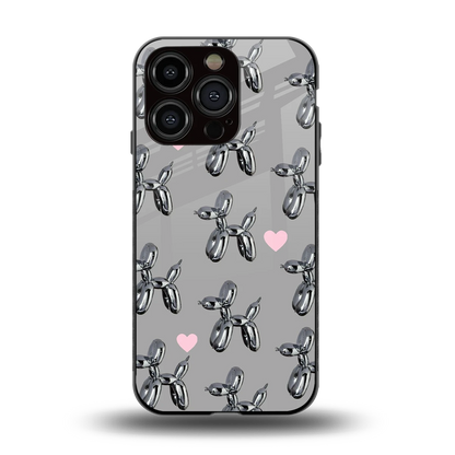 Metallic Pup back phone cover | glass case for iphone 15 pro