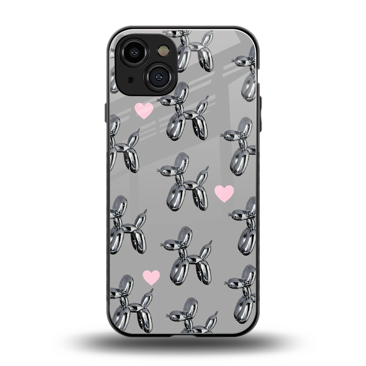 Metallic Pup back phone cover | glass case for iphone 15