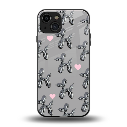 Metallic Pup back phone cover | glass case for iphone 15