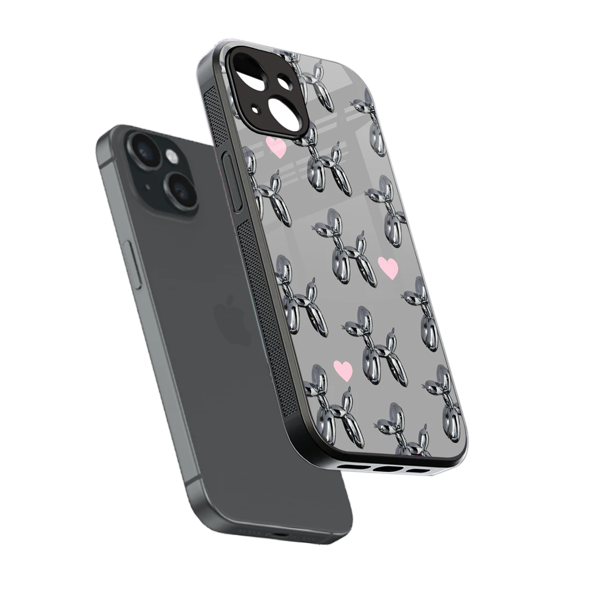 Metallic Pup sleek iphone 15 cover with tempered glass back and TPU edges