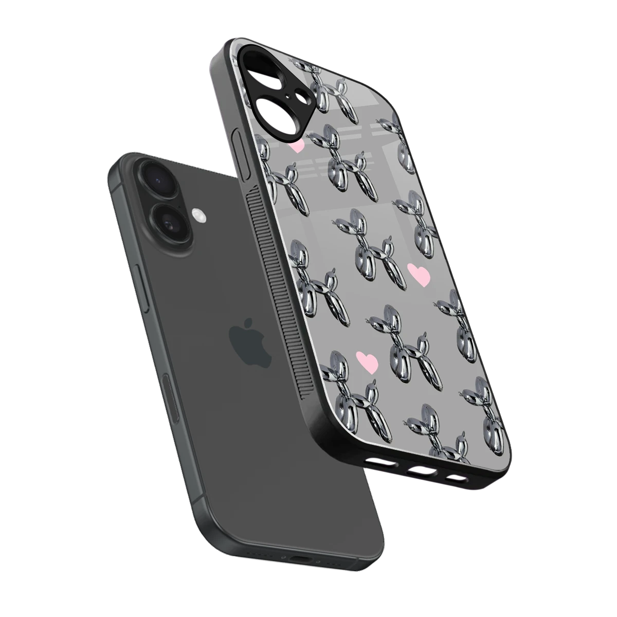 Metallic Pup sleek iphone 16 plus cover with tempered glass back and TPU edges