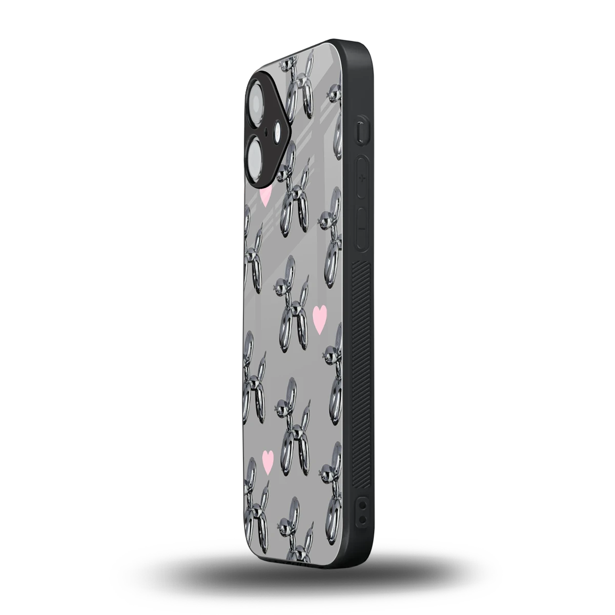 Metallic Pup iphone 16 plus mobile cover | shockproof glass phone case