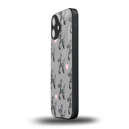 Metallic Pup iphone 16 plus mobile cover | shockproof glass phone case