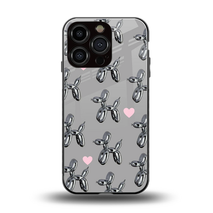 Metallic Pup back phone cover | glass case for iphone 16 pro