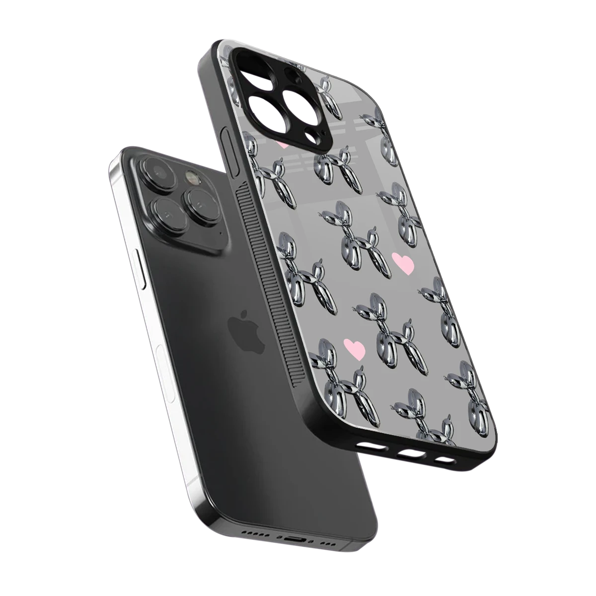 Metallic Pup iphone x mobile cover | shockproof glass phone case