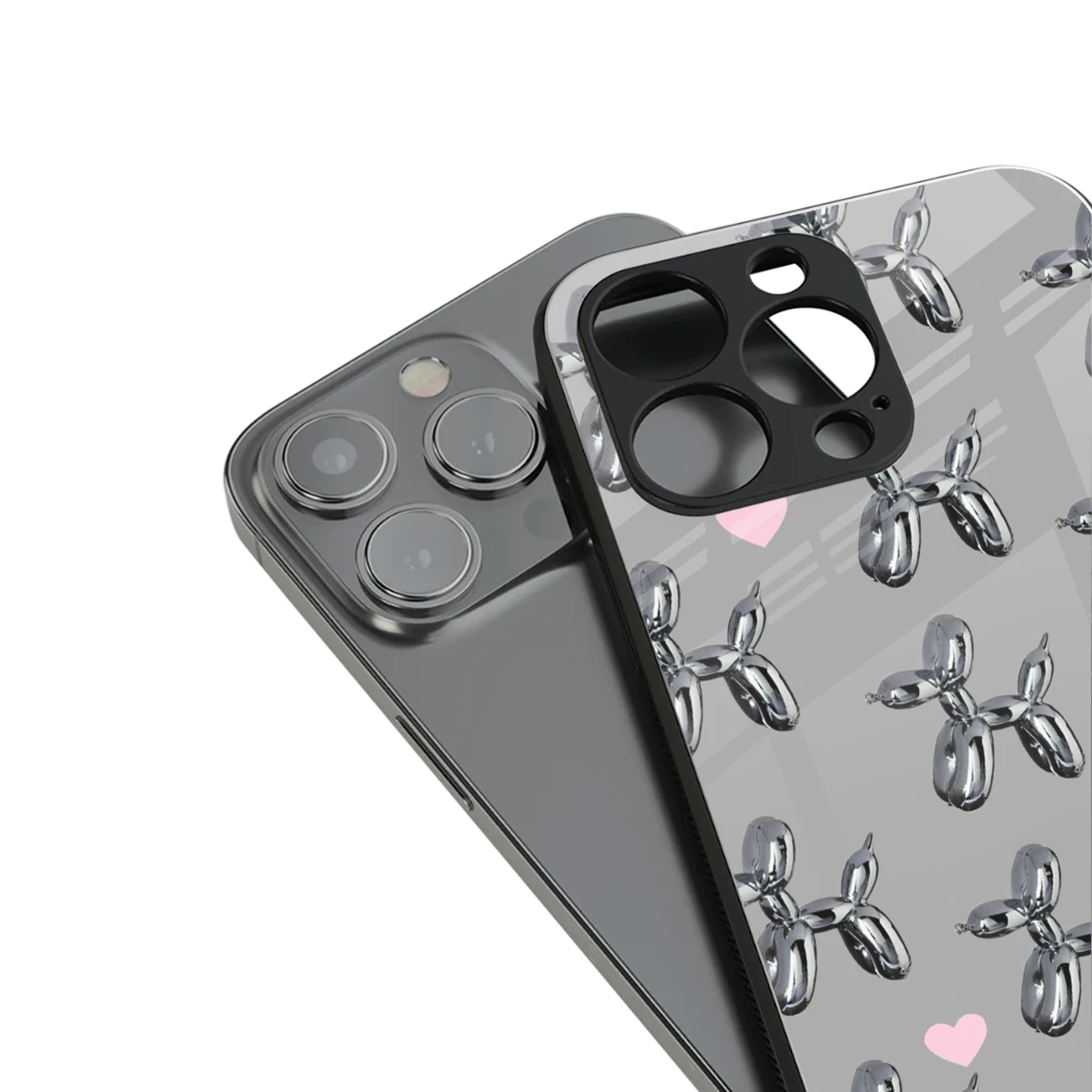 Metallic Pup stylish phone case for iphone 13 pro | glossy glass and slim fit