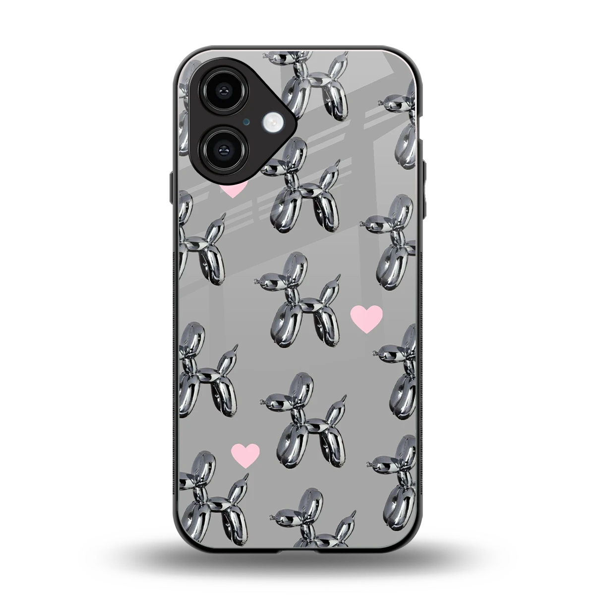 Metallic Pup back phone cover | glass case for iphone 16
