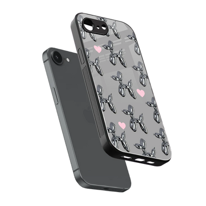 Metallic Pup sleek iphone 16e cover with tempered glass back and TPU edges