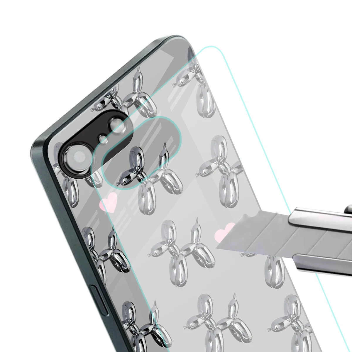 Metallic Pup stylish phone case for iphone 17e | glossy glass and slim fit