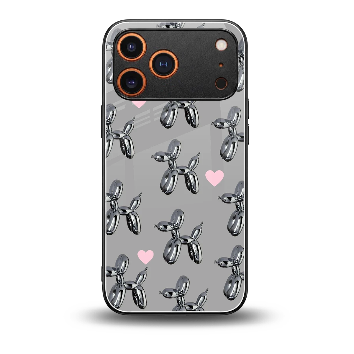 Metallic Pup back phone cover | glass case for iphone 17 pro max