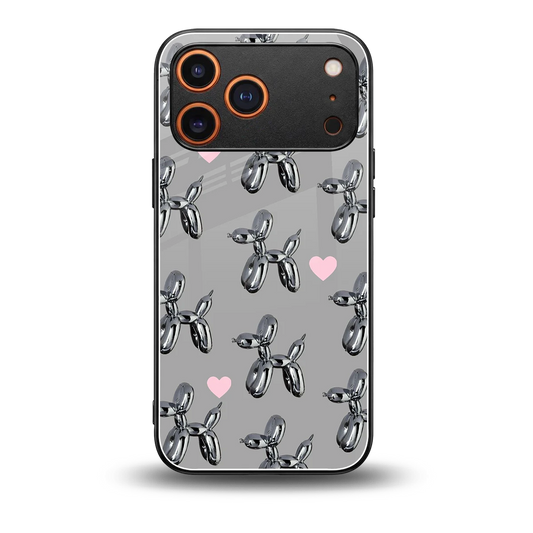 Metallic Pup back phone cover | glass case for iphone 17 pro max