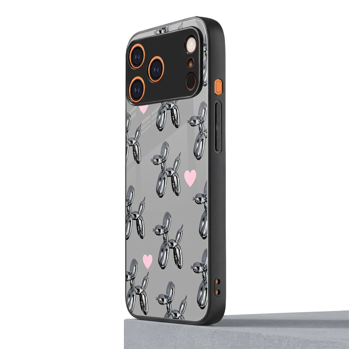 Metallic Pup iphone 17 pro max mobile cover | shockproof glass phone case