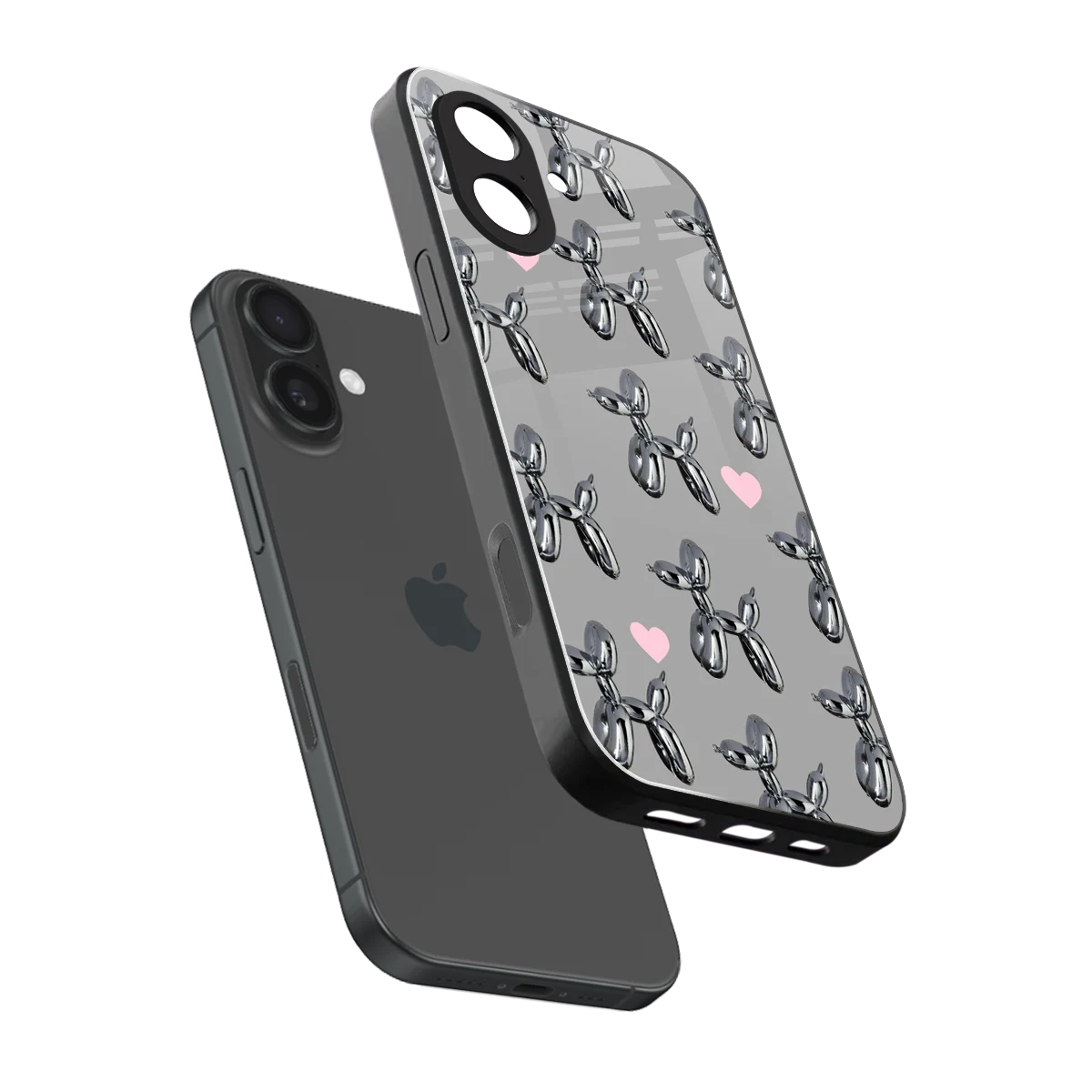 Metallic Pup sleek iphone 17 cover with tempered glass back and TPU edges