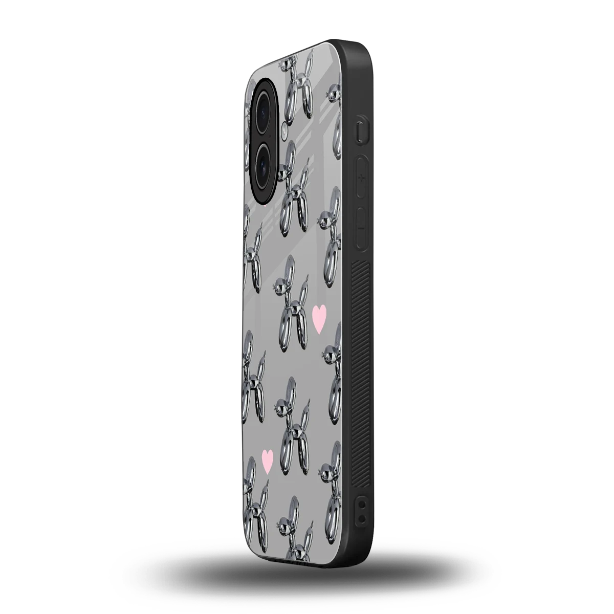 Metallic Pup iphone 17 mobile cover | shockproof glass phone case