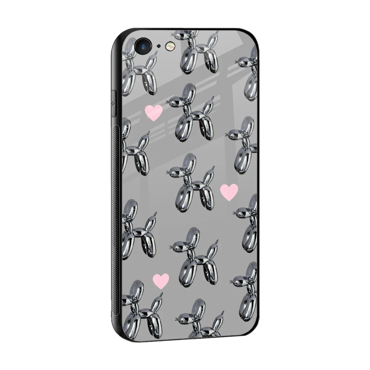 Metallic Pup sleek iphone 6s plus cover with tempered glass back and TPU edges