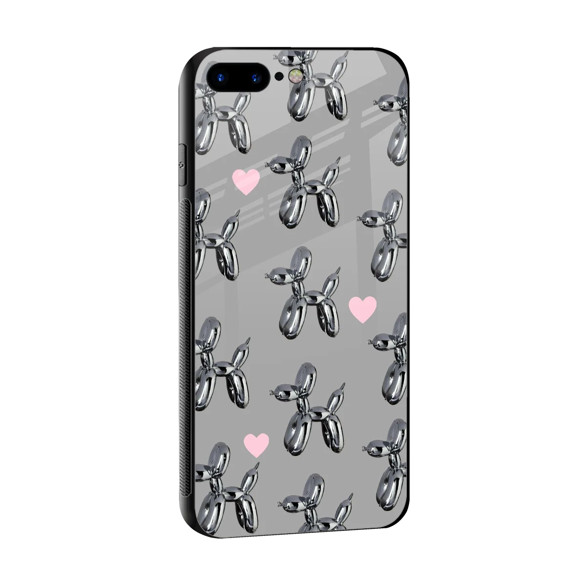 Metallic Pup sleek iphone 8 plus cover with tempered glass back and TPU edges