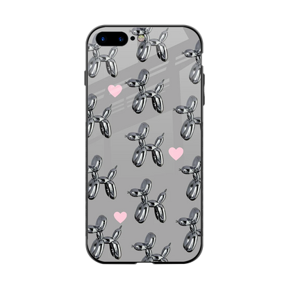 Metallic Pup back phone cover | glass case for iphone 8 plus