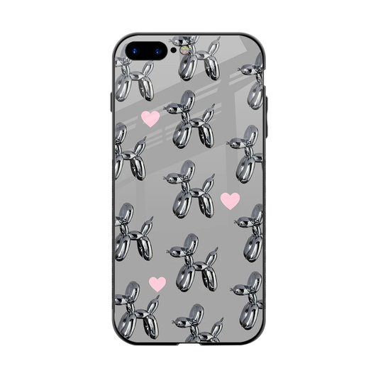 Metallic Pup back phone cover | glass case for iphone 8 plus