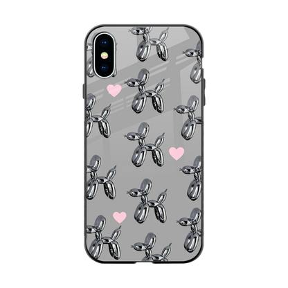 Metallic Pup back phone cover | glass case for iphone x