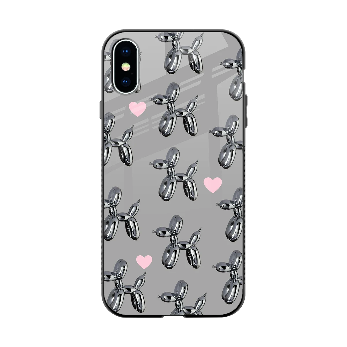 Metallic Pup back phone cover | glass case for iphone xs