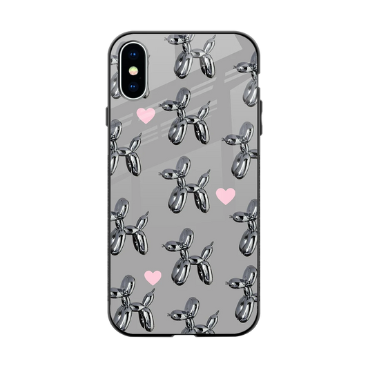 Metallic Pup back phone cover | glass case for iphone xs