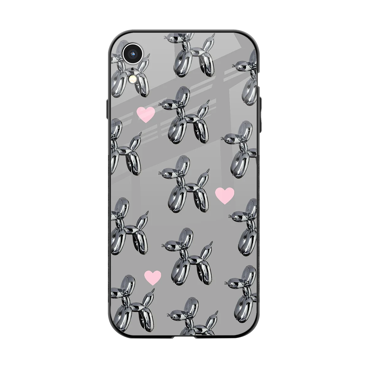 Metallic Pup back phone cover | glass case for iphone xr