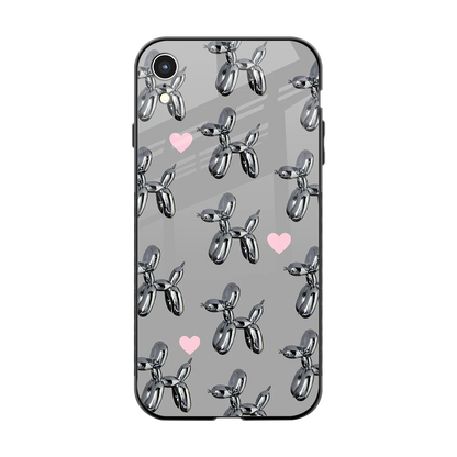 Metallic Pup back phone cover | glass case for iphone xr