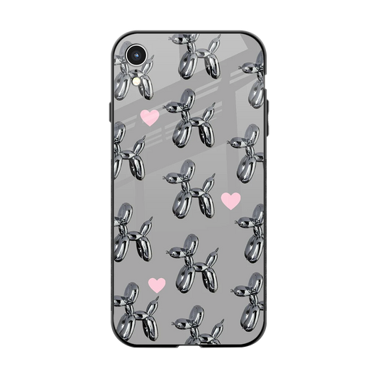 Metallic Pup back phone cover | glass case for iphone xr