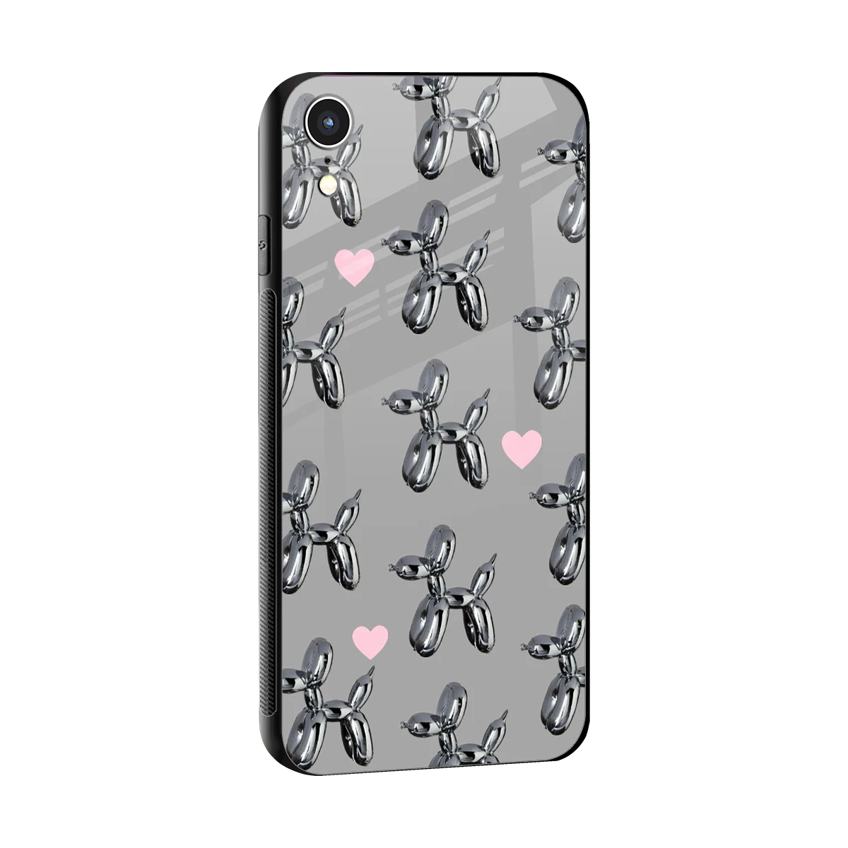 Metallic Pup sleek iphone xr cover with tempered glass back and TPU edges