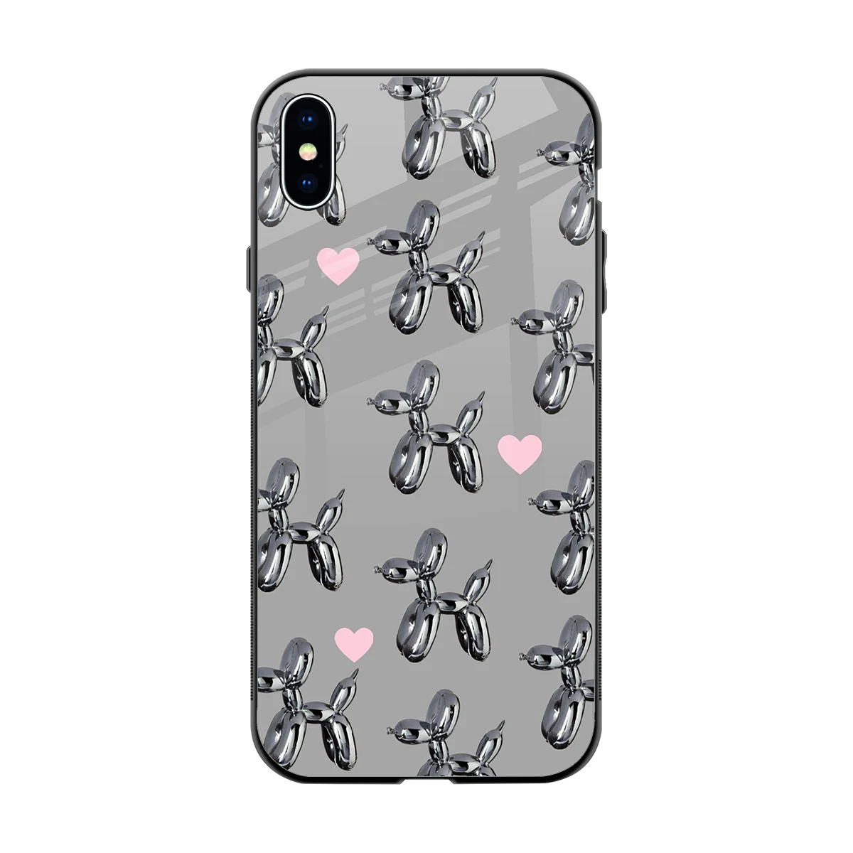 Metallic Pup back phone cover | glass case for iphone xs max