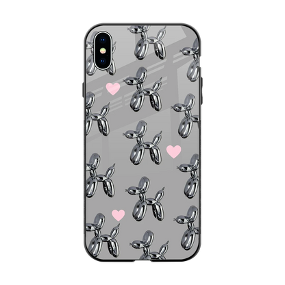 Metallic Pup back phone cover | glass case for iphone xs max