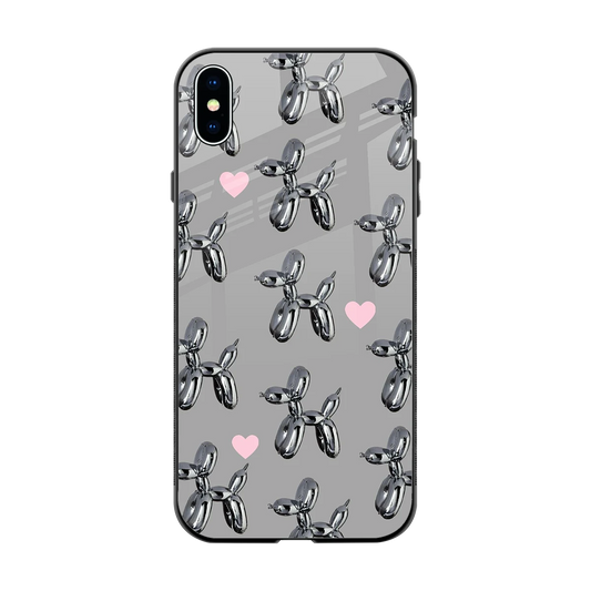 Metallic Pup back phone cover | glass case for iphone xs max