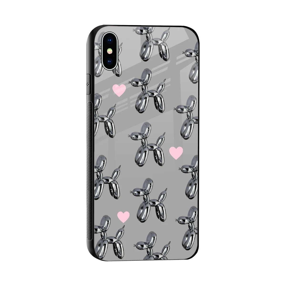 Metallic Pup sleek iphone xs max cover with tempered glass back and TPU edges