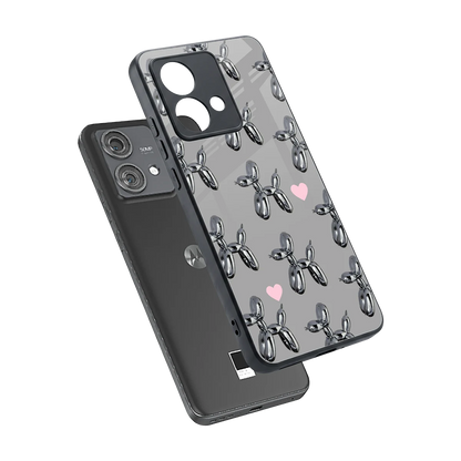 Metallic Pup sleek motorola edge 40 neo 5g cover with tempered glass back and TPU edges