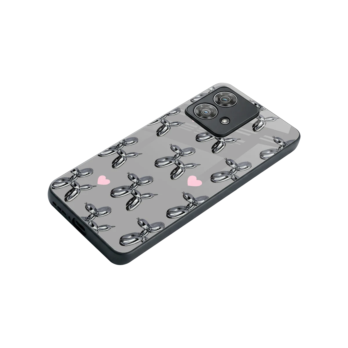 Metallic Pup stylish phone case for motorola edge 40 neo 5g | glossy glass and slim fit