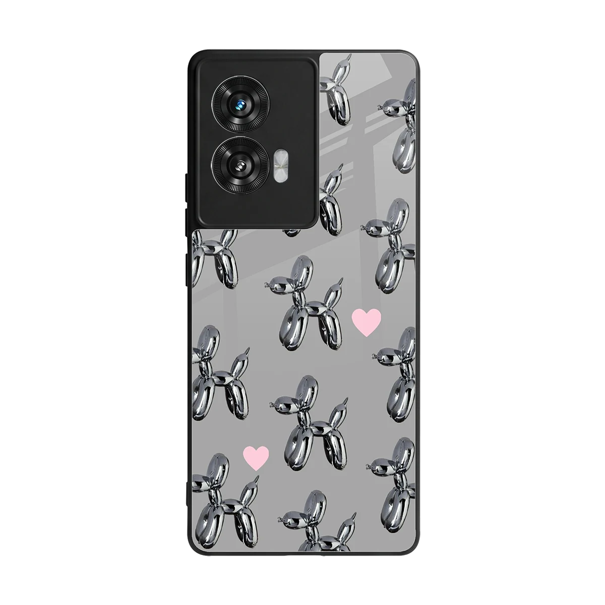 Metallic Pup back phone cover | glass case for motorola edge 50 fusion