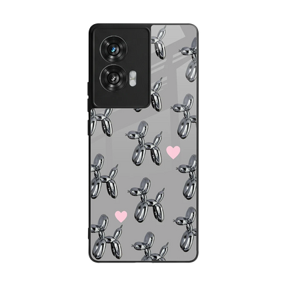 Metallic Pup back phone cover | glass case for motorola edge 50 fusion