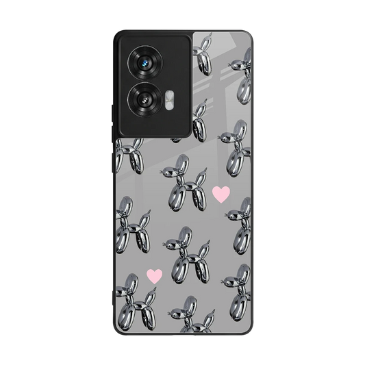 Metallic Pup back phone cover | glass case for motorola edge 50 fusion