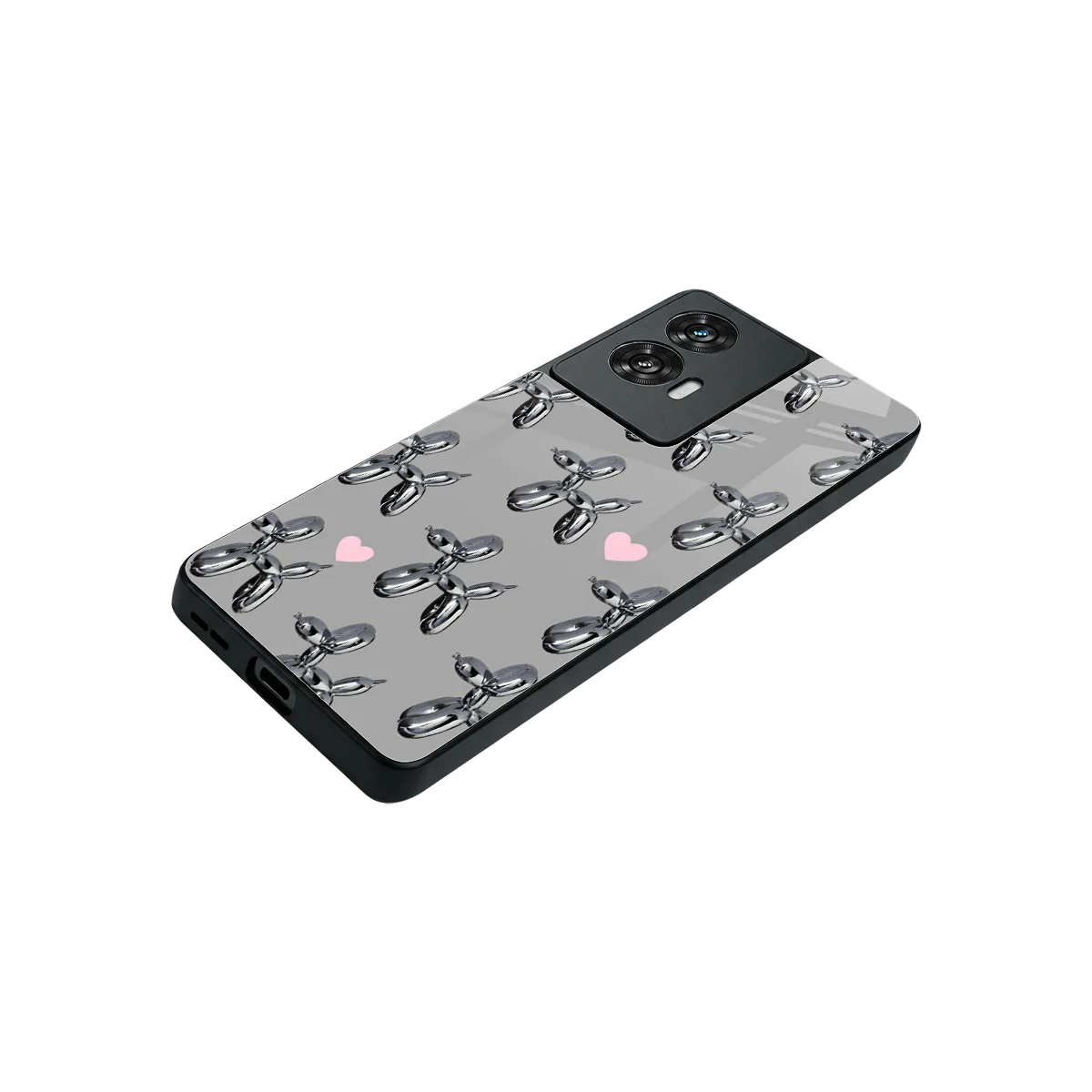 Metallic Pup stylish phone case for motorola edge 50 fusion | glossy glass and slim fit