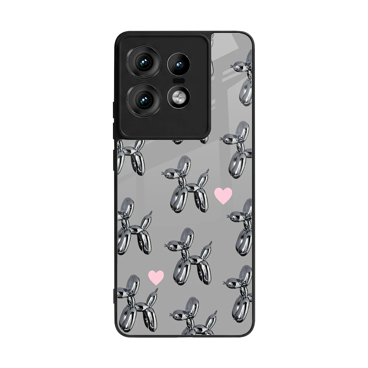 Metallic Pup back phone cover | glass case for motorola edge 50 pro