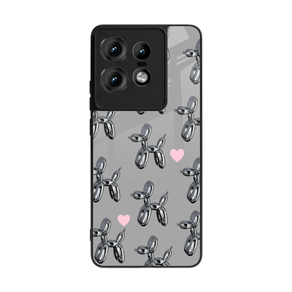 Metallic Pup back phone cover | glass case for motorola edge 50 pro