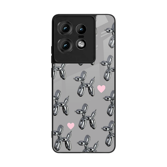 Metallic Pup back phone cover | glass case for motorola edge 50 pro
